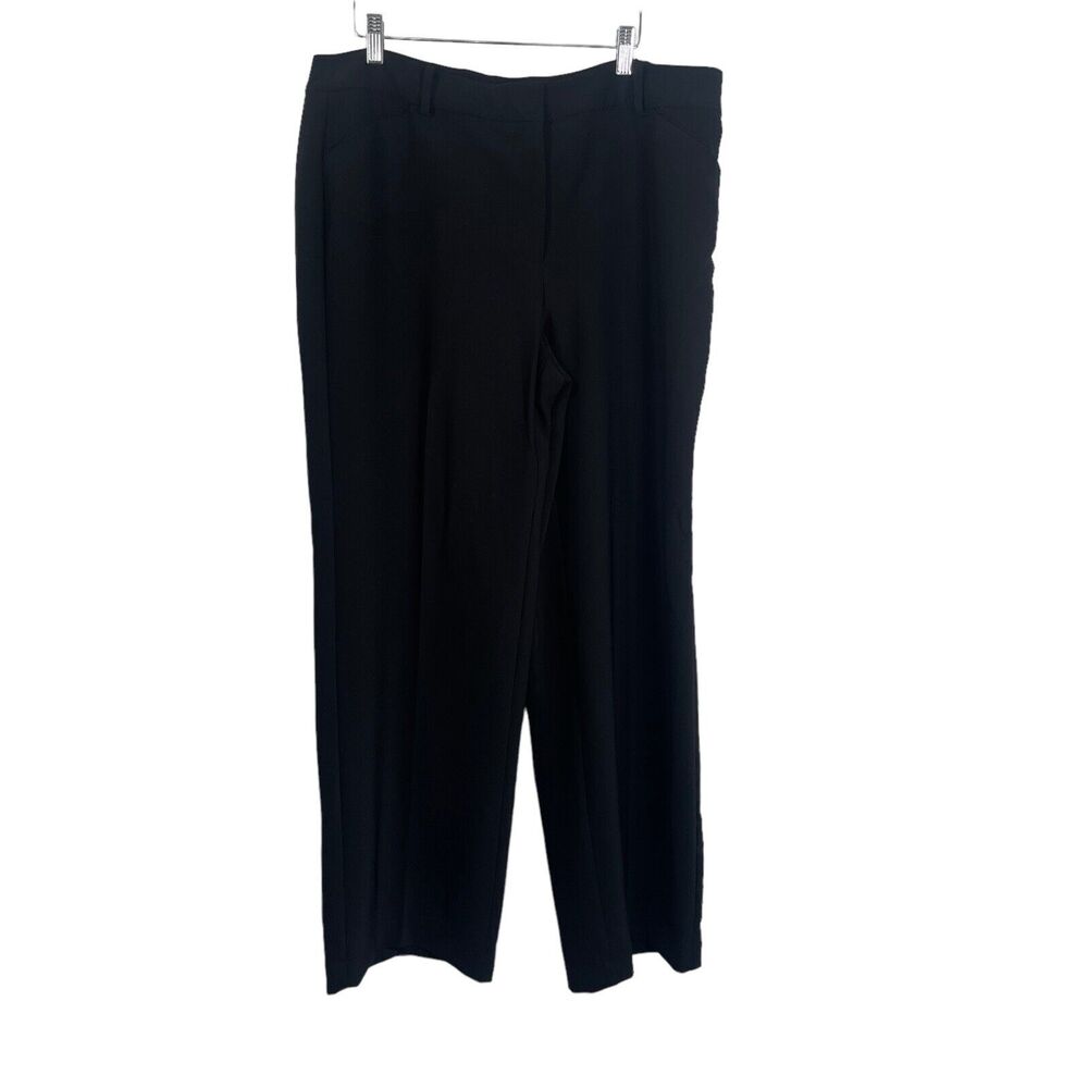 Chicos Black Drapey Wide Leg Dress Pants Career Work Womens 2.5 US Large 14